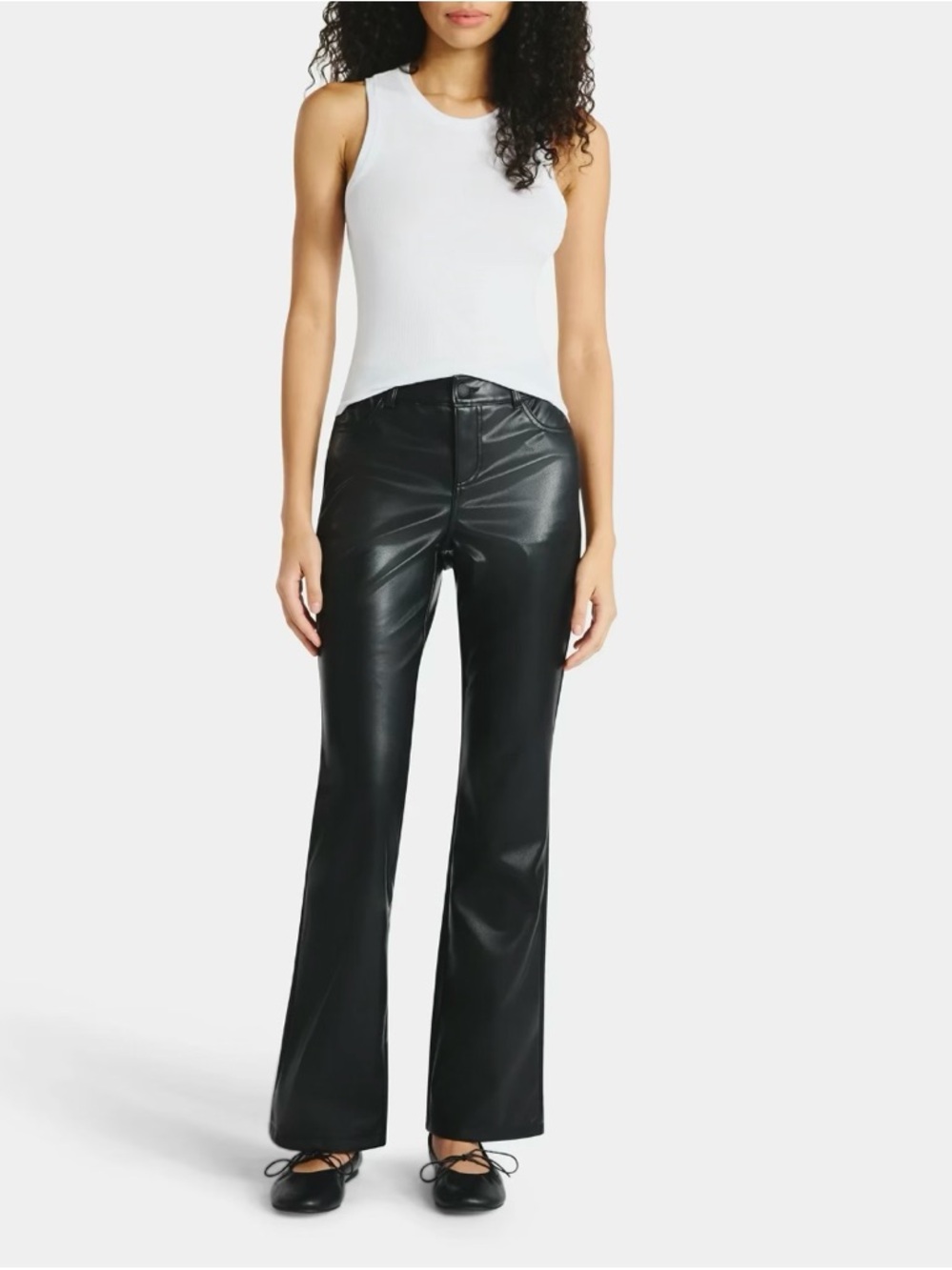 NWOT - Faux Leather Baby Bootcut Pants. - Picture 2 of 5